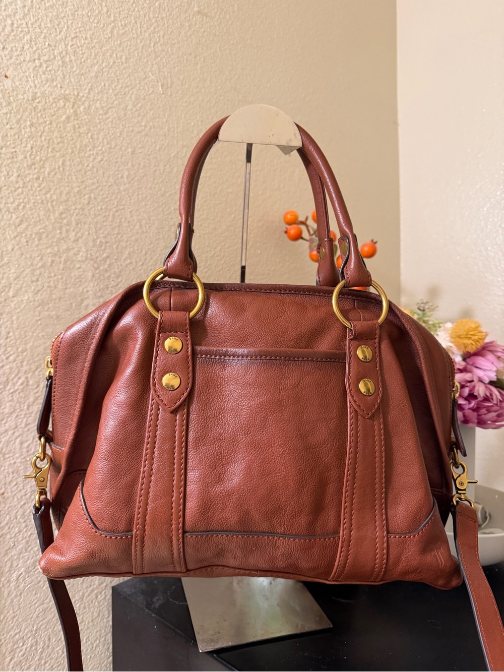 FRYE Brown Leather Satchel Handbag/ shoulder bag - Picture 3 of 7